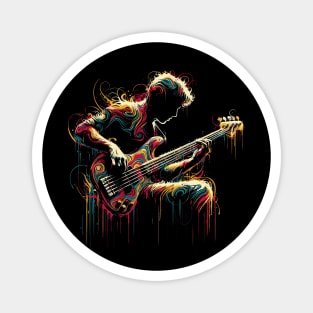 Bass Guitar Player Magnet